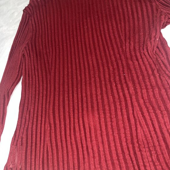 Vintage Designer JS Collections Ruby Red Vixen Blouse Sz 10 Crystal Buttons - Picture 12 of 12